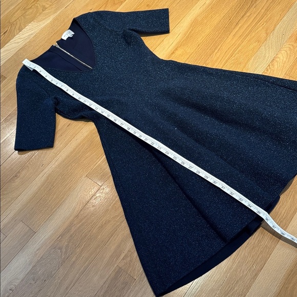 Milly Navy Shimmer Fit & Flare Dress – Size S - Picture 5 of 7